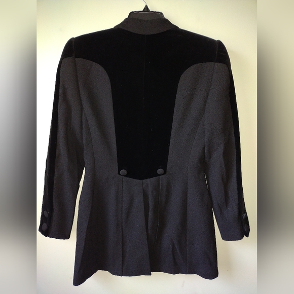 MINT Vtg Rena Lange Wool & Velvet Blazer Jacket - Picture 3 of 5